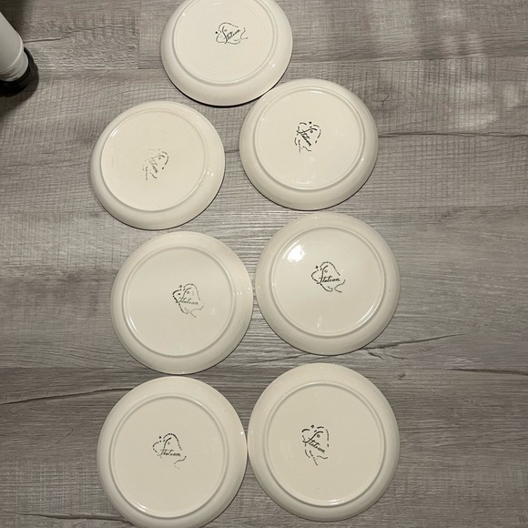 Vintage Stetson Red Rio Rose Desert Plates in basket Set of Seven - Picture 13 of 16